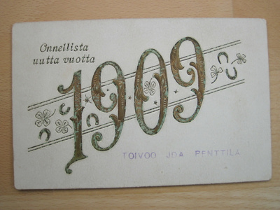 VANHA Postikortti Onnitelukortti 1909