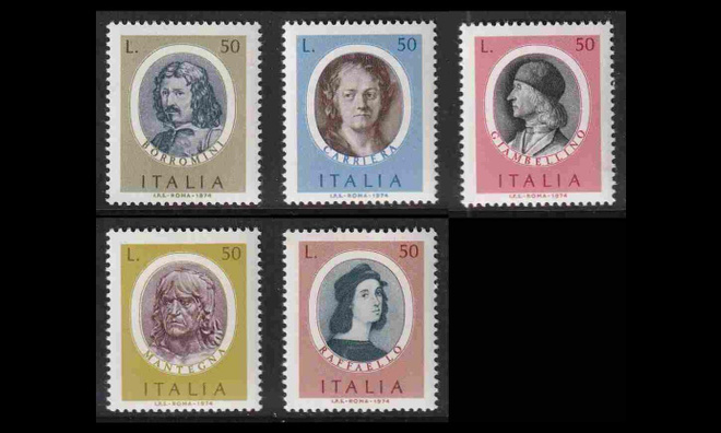 Italia 1442-6 ** Taiteilijoiden muotokuvia (1974)