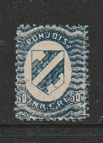 Pohjois-Inkeri 50p leimattu merkki.