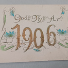 Uusi Vuosi 1906, herkkiä kukkia, kultausta, p. 1905 - pikkukuva 1