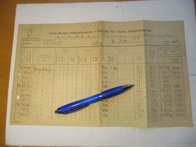 1926 Kajaani asemaleima VR laskulla