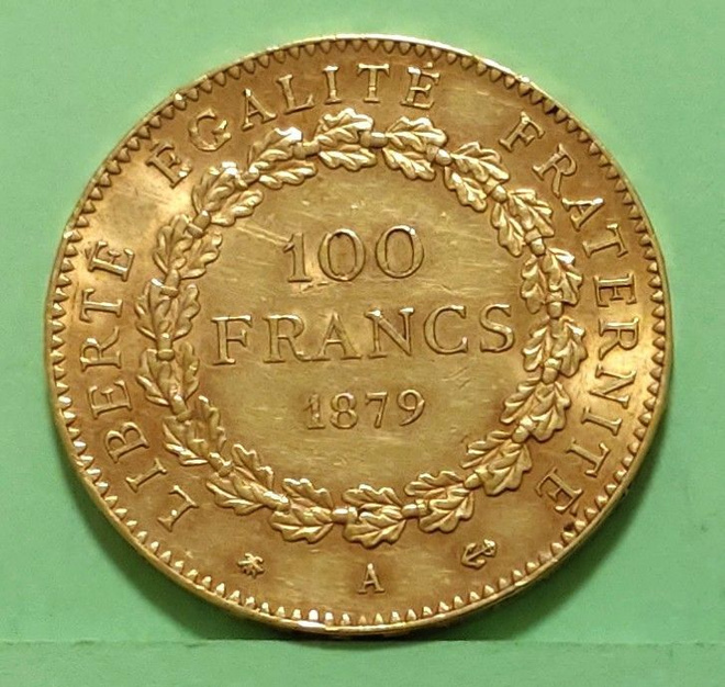 Ranska, 100 Francs 1879 kulta raha 32,27 g