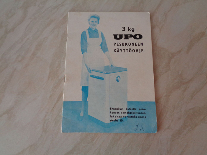 UPO pesukoneen käyttöopas 1950-60 luvun vaihteesta