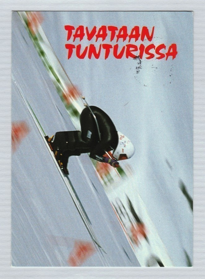 Postikortti: Nopeuslaskija Pia Ruuskanen 1992