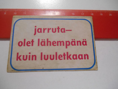 K13 Jenkki Tarra-Jenkki 1968  # jarruta olet lähempänä kuin