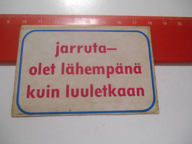 K13 Jenkki Tarra-Jenkki 1968  # jarruta olet lähempänä kuin