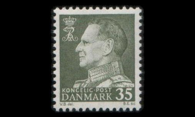 Tanska 392x ** Frederik IX 35 öre viher.musta X-paperi (196