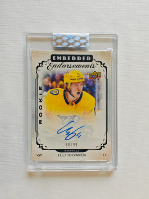 Eeli Tolvanen - 18-19 UD Embedded Endorsements Rookie Auto
