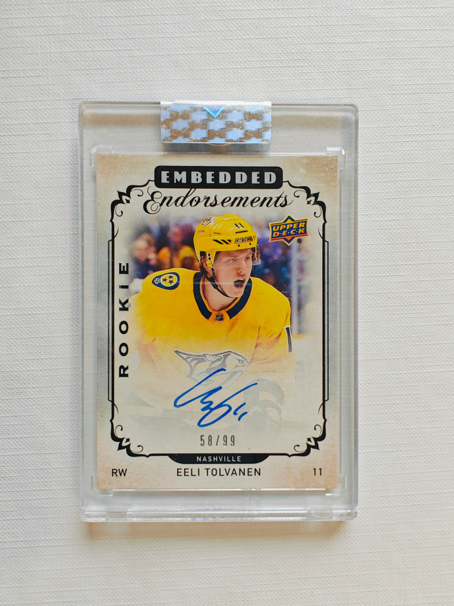 Eeli Tolvanen - 18-19 UD Embedded Endorsements Rookie Auto