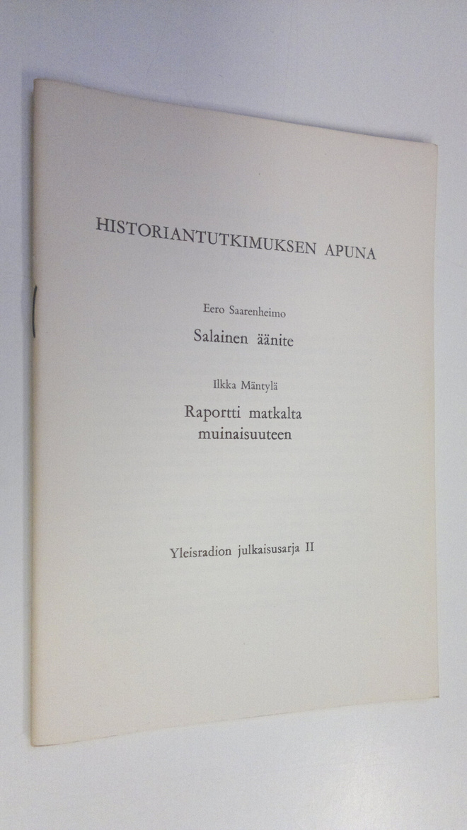 Eero Saarenheimo : Historiantutkimuksen apuna
