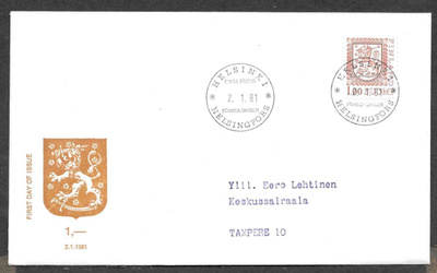 Yleismerkki 1,00mk FDC (LAPE 874)
