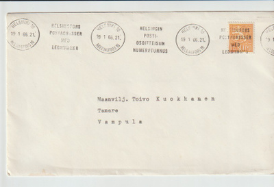 Postileima,    HELSINKI 10, viestillinen 19.1.1966