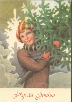 Rudolf Koivu : Poika kantaa kuusta.