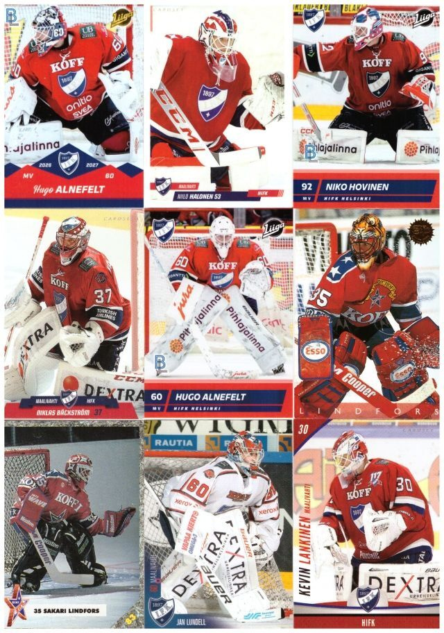 9 x HIFK MAALIVAHDIT Eri Vuosilta