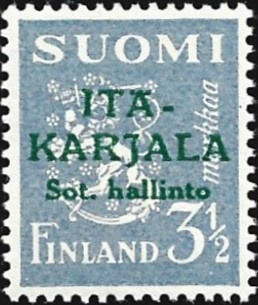 1941 I-K Vihreä lisäpain 3,50 mk Normaali A ** LaPe I-K 12 I