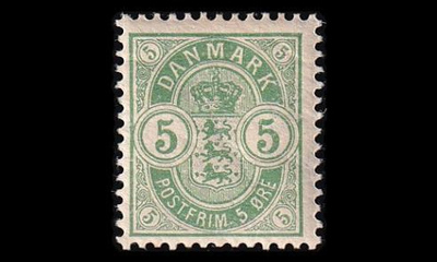 Tanska 34ZB * Vaakuna ovaalissa 5 öre (12¾) (1884)