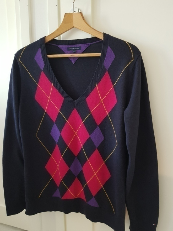 Tommy Hilfiger salmiakkiruutu Neule / Neulepusero - koko XL