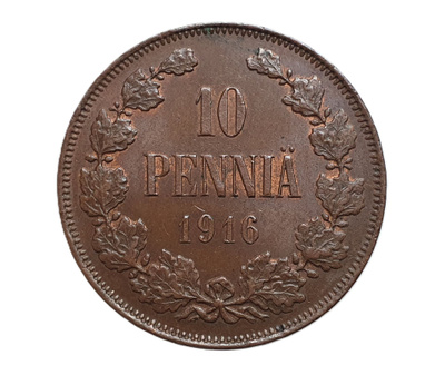 10 Penniä 1916 -- Hyväkuntoinen!