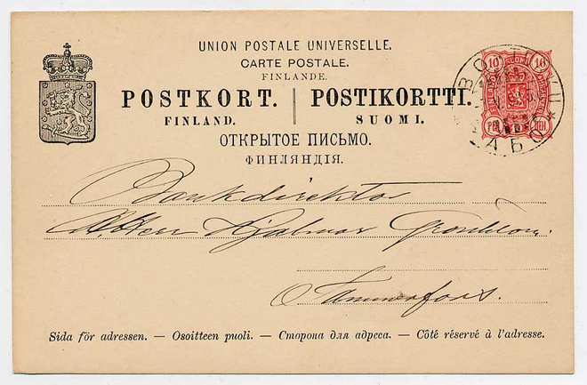 Ehiökortti 07.05.1898 Åbo - 08.05.1898 Tammerfors