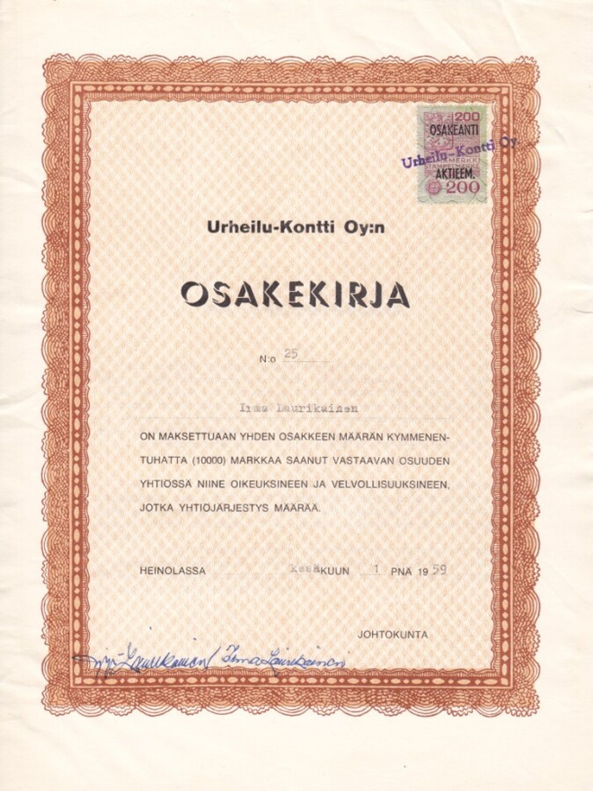 OKK 1959 Urheilu-Kontti Oy, Heinola