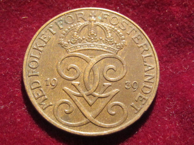 5 öre 1939. Ruotsi-Sweden