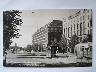 Postikortin Alkup.Mallikappale Helsinki Raitiovaunu 1950-l