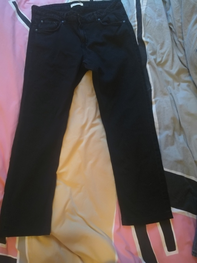 Lindex denim- mustat farkut housut 34" - 34"