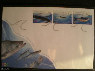 FDC Yleismerkkejä Maakuntakalat 6.9.2001 - LaPe 1580-1582