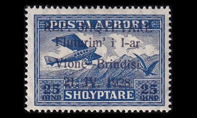Albania 164 * Vlora-Brindisin lentoreitti 25 Q (1928)