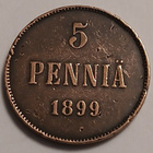 Nikolai II.kupari 5 penniä vuodelta 1899. - pikkukuva 1