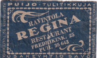 Ravintola REGINA , Puijo, Osakeyhtiö Savo b552