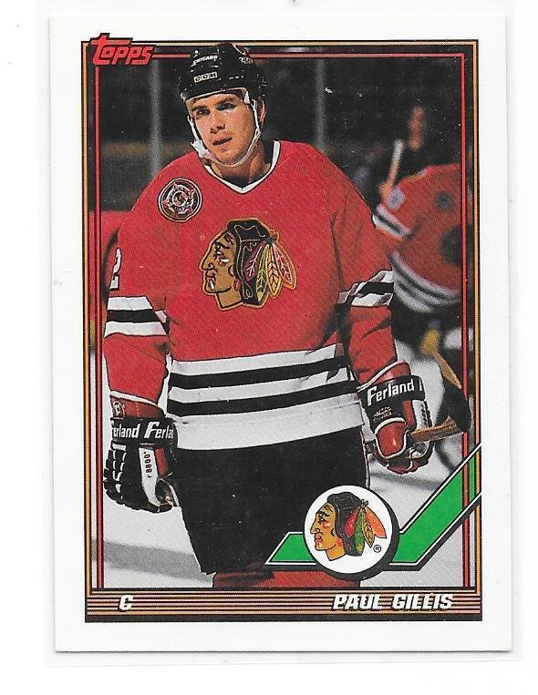 1991-92 Topps #469 Paul Gillis Chicago Blackhawks gooni