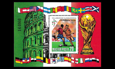 Unkari 4093BL210 ** Jalkapallon MM-kisat Italia (1990)