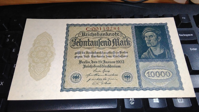 Germany Saksa 10000 Mark 1922 P70 UNC