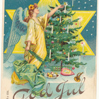 Enkeli ka kuusi - vanha Carte Postale - pikkukuva 1