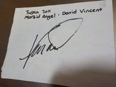 MORBID ANGEL DAVID VINCENT NIMIKIRJOITUS
