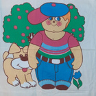 Finlayson kangas / verho tyttö poika koira - pikkukuva 2