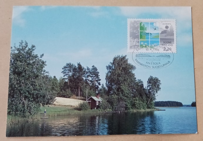 Saimaa, rantanäkymä, maksikortti 10.4.1986 (nro 6)