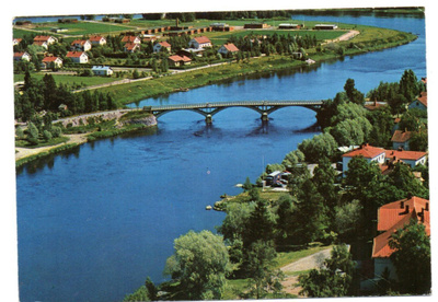 Ii: joki ja silta ilmakuva (Tmi Karhumäki n:o 3011, väri)