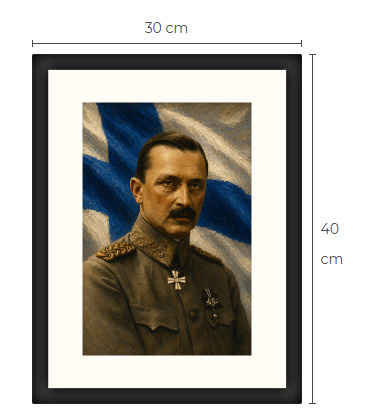 Uusi Mannerheim art print kehystetty 30 cm x 40 cm