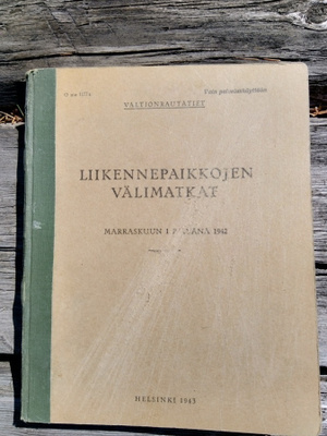 VR liikennepaikkojen välimatkat 1942