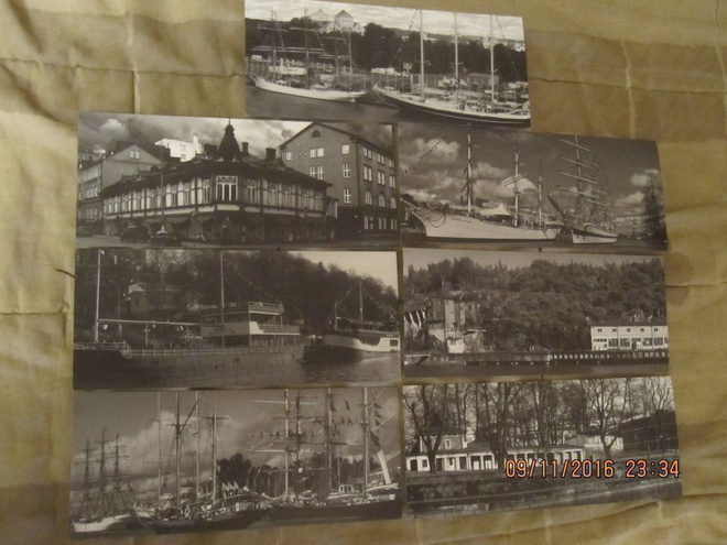 7 kpl Panoraamakuvaa Turusta 9,5 X 22,5 cm