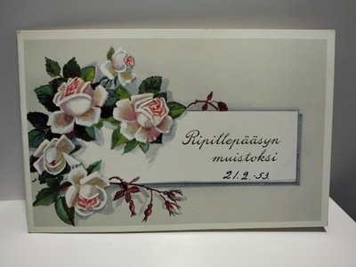 Postikortti ripillepääsyn muistoksi v.1953