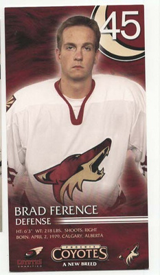 Brad Ference Phoenix Coyotes Team Issue