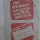 Teboil, huoltamon käteismaksun kuitti v. 1984 - pikkukuva 2