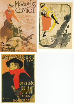 3 korttia Henri de Toulouse-Lautrec