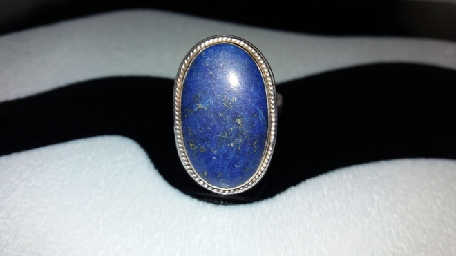 Vanhaa lapis lazuli kivi hopea sormus 925