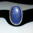 Vanhaa lapis lazuli kivi hopea sormus 925 - pikkukuva 1