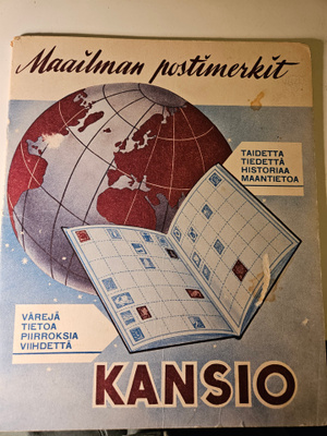 Postimerkkikansio vanha Maailman kaikki maat 1960 luvulta