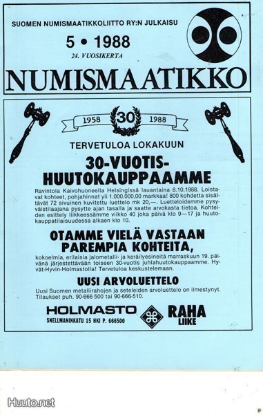 Numismaatikko n:o 5 1988 Rodoksen rahat 2. osa